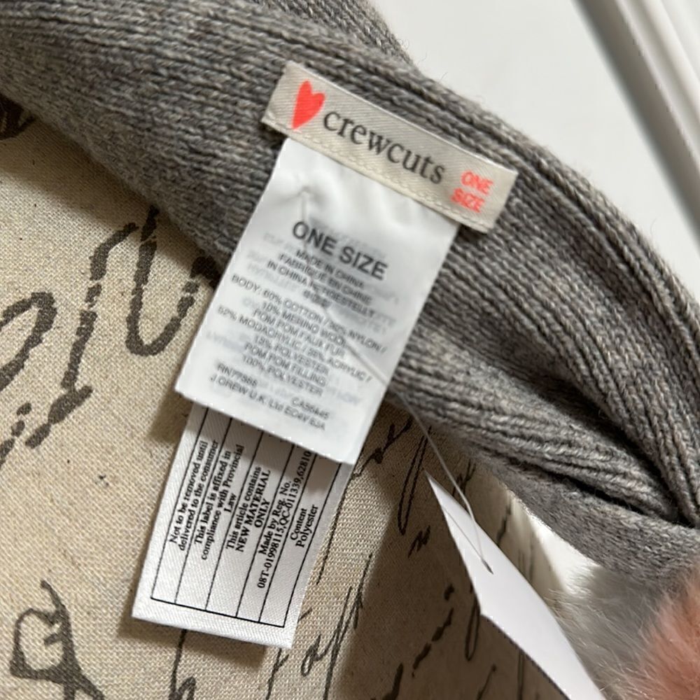 J. CREW CUTS SCARF GRAY/PINK/WHITE - Picture 4 of 5